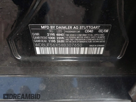 2008 Mercedes-Benz E 350 Luxury z VIN WDBUF56X58B307650, wystawiony jako IAAI lot #42004345 z przebiegiem 140 484 mil mil oraz . Historia ofert i sprzedaży dostępna na DreamBid. Obrazek 9.