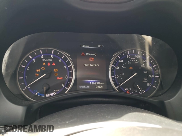 2014 Infiniti Q50 Hybrid Sport with VIN JN1AV7AP4EM690963, listed as a Copart auction lot 47596935 with 116,298 mi miles and Clean Title. Bid and sale history available at carsss.com. Image 9.
