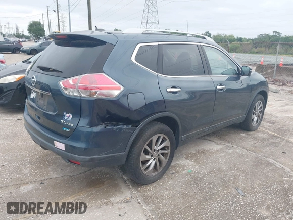 2014 Nissan Rogue SL with VIN 5N1AT2MV5EC809458, listed as a IAAI auction lot 41990143 with 127,479 mi miles. Bid and sale history available at carsss.com. Image 4.