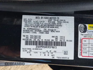2012 Ford Fusion SE with VIN 3FAHP0HA0CR374615, listed as a IAAI auction lot 42594819 with 124,168 mi miles and . Bid and sale history available at DreamBid. Image 9.