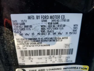 2012 Ford F-150 XL with VIN 1FTFW1ET7CFA38599, listed as a Copart auction lot 44308935 with 149,102 mi miles and Salvage Title. Bid and sale history available at carsss.com. Image 12.