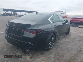 2025 Lexus IS 350 F Sport with VIN JTHBZ1B24S5084184, listed as a IAAI auction lot 42222378 with 2,114 mi miles and . Bid and sale history available at DreamBid. Image 4.