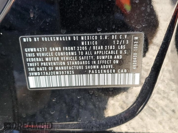 2014 Volkswagen Jetta SE z VIN 3VWD17AJ2EM397825, wystawiony jako Copart lot #64076595 z przebiegiem 61 691 mil mil oraz Szkoda całkowita • Salvage title. Historia ofert i sprzedaży dostępna na DreamBid. Obrazek 12.