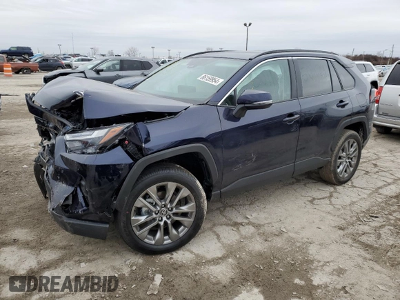 2025 Toyota RAV4 XLE Premium with VIN 2T3A1RFV6SW501627, listed as a Copart auction lot 86159954 with 220 mi miles and Salvage title. Bid and sale history available at DreamBid. Image 1.