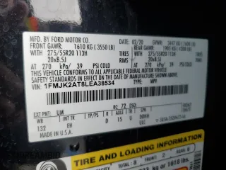 2020 Ford Expedition Max Limited z VIN 1FMJK2AT8LEA38534, wystawiony jako Copart lot #50895495 z przebiegiem 131 464 mil mil oraz Szkoda całkowita • Salvage title. Historia ofert i sprzedaży dostępna na DreamBid. Obrazek 14.