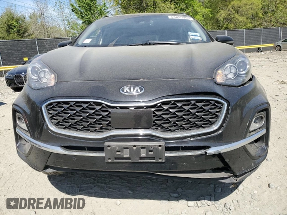 2021 Kia Sportage EX with VIN KNDPNCAC9M7936755, listed as a Copart auction lot 53895995 with 38,386 mi miles and Salvage title. Bid and sale history available at DreamBid. Image 5.