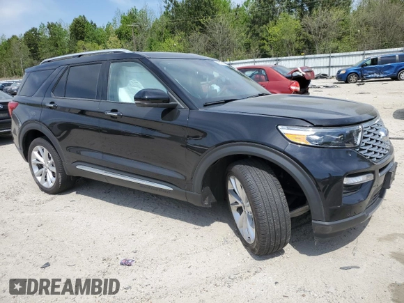 2023 Ford Explorer Platinum with VIN 1FM5K8HC8PGB47242, listed as a Copart auction lot 53545195 with 17,214 mi miles and Salvage title. Bid and sale history available at DreamBid. Image 4.