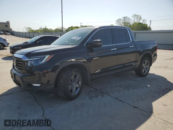 2023 Honda Ridgeline RTL-E with VIN 5FPYK3F72PB001592, listed as a Copart auction lot 52154625 with 41,153 mi miles and Salvage title. Bid and sale history available at DreamBid. Image 1.