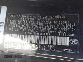 2014 Toyota Avalon Limited with VIN 4T1BK1EB4EU096164, listed as a IAAI auction lot 40904808 with 242,086 mi miles. Bid and sale history available at carsss.com. Image 9.