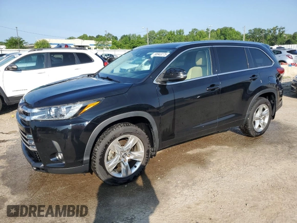 2019 Toyota Highlander Limited with VIN 5TDDZRFH2KS937800, listed as a Copart auction lot 58943275 with 72,873 mi miles and Salvage title. Bid and sale history available at DreamBid. Image 1.
