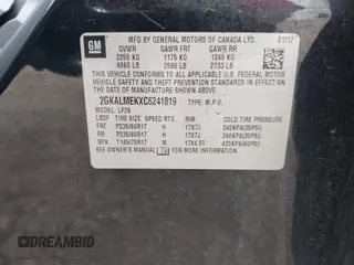 2012 GMC Terrain SLE-1 with VIN 2GKALMEKXC6241819, listed as a IAAI auction lot 42240882 with 166,654 mi miles and . Bid and sale history available at DreamBid. Image 9.
