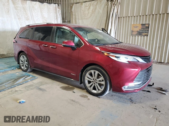 2021 Toyota Sienna Limited with VIN 5TDERKECXMS032404, listed as a Copart auction lot 68022034 with 26,814 mi miles and Clean Title. Bid and sale history available at carsss.com. Image 4.