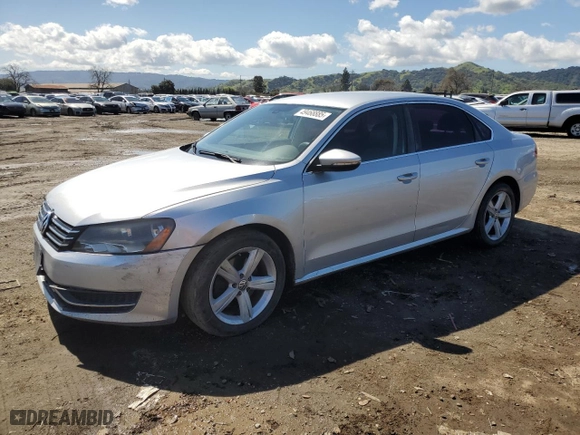2012 Volkswagen Passat SE with VIN 1VWBP7A37CC096621, listed as a Copart auction lot 49468885 with 258,205 mi miles and Salvage Title. Bid and sale history available at carsss.com. Image 1.