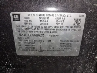 2015 Chevrolet Equinox LT z VIN 2GNALBEK7F6296532, wystawiony jako IAAI lot #41424368 z przebiegiem 152 174 mil mil oraz . Historia ofert i sprzedaży dostępna na DreamBid. Obrazek 9.
