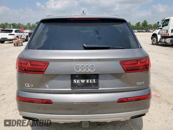 2018 Audi Q7 Premium Plus with VIN WA1LAAF72JD007959, listed as a Copart auction lot 57075265 with 83,380 mi miles and Salvage title. Bid and sale history available at DreamBid. Image 6.