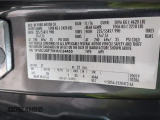 2017 Ford Escape S z VIN 1FMCU0F70HUC24455, wystawiony jako IAAI lot #42093457 z przebiegiem 144 049 mil mil oraz . Historia ofert i sprzedaży dostępna na DreamBid. Obrazek 9.