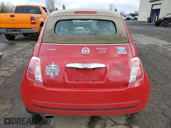 2012 FIAT 500 Pop with VIN 3C3CFFDR1CT377018, listed as a Copart auction lot 43171085 with 68,695 mi miles and Salvage Title. Bid and sale history available at carsss.com. Image 6.