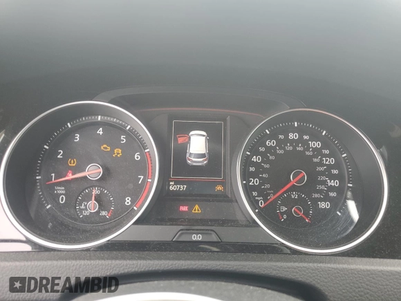 2018 Volkswagen Golf GTI S with VIN 3VW547AU1JM290412, listed as a Copart auction lot 58923474 with 60,737 mi miles and Salvage Title. Bid and sale history available at carsss.com. Image 9.