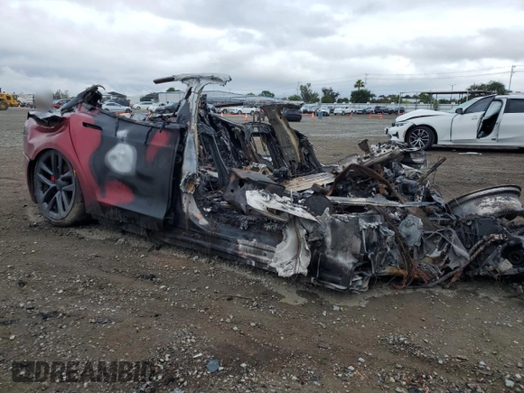 2023 Tesla Model S Plaid with VIN 5YJSA1E65PF525771, listed as a Copart auction lot 54686595 with Not provided miles and Non repairable. Bid and sale history available at DreamBid. Image 4.