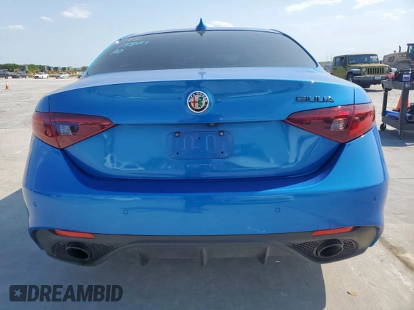 2019 Alfa Romeo Giulia with VIN ZARFAMAN3K7597993, listed as a Copart auction lot 53031435 with 39,556 mi miles and Salvage title. Bid and sale history available at DreamBid. Image 6.