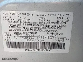 2014 Nissan Sentra SV with VIN 3N1AB7AP9EY243647, listed as a IAAI auction lot 42076843 with 158,891 mi miles. Bid and sale history available at carsss.com. Image 9.