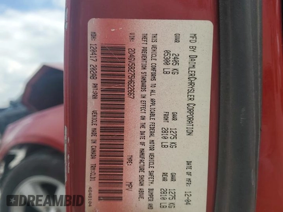 2005 Dodge Magnum RT z VIN 2D4GV58275H622667, wystawiony jako Copart lot #56825355 z przebiegiem Nie podano mil oraz Szkoda całkowita • Salvage title. Historia ofert i sprzedaży dostępna na DreamBid. Obrazek 13.