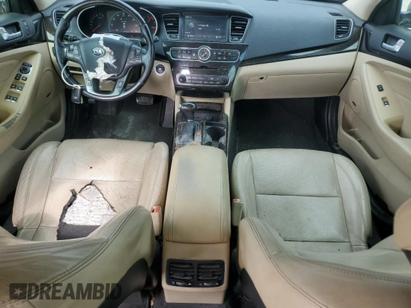 2015 Kia Cadenza Premium with VIN KNALN4D76F5185046, listed as a Copart auction lot 76147324 with 115,402 mi miles and Salvage Title. Bid and sale history available at carsss.com. Image 8.