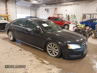 2013 Audi A8 L 3.0L with VIN WAURGAFD4DN002603, listed as a IAAI auction lot 41474881 with 117,220 mi miles. Bid and sale history available at carsss.com. Image 1.