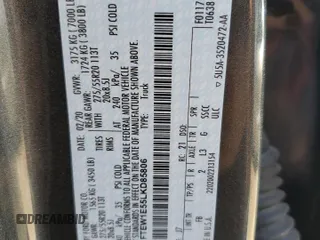 2020 Ford F-150 XL z VIN 1FTEW1E55LKD85806, wystawiony jako Copart lot #55829415 z przebiegiem 34 917 mil mil oraz Szkoda całkowita • Salvage title. Historia ofert i sprzedaży dostępna na DreamBid. Obrazek 12.