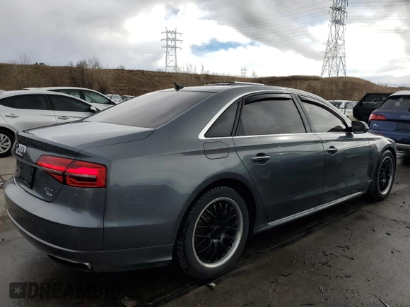 2016 Audi A8 Sport with VIN WAU43AFD1GN019272, listed as a Copart auction lot 45427105 with 91,341 mi miles and Salvage title. Bid and sale history available at DreamBid. Image 3.