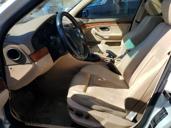 2002 BMW 5 Series 525iA with VIN WBADT43412GY44358, listed as a Copart auction lot 50822295 with 0 mi miles and Salvage Title. Bid and sale history available at carsss.com. Image 7.