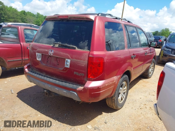 2004 Honda Pilot EX with VIN 2HKYF18564H595761, listed as a IAAI auction lot 42238901 with 376,548 mi miles and . Bid and sale history available at DreamBid. Image 4.