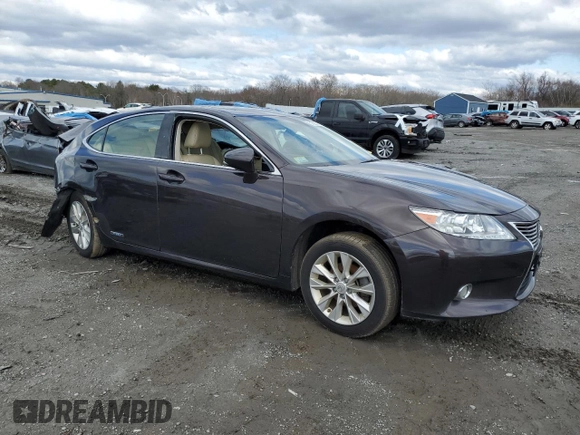 2013 Lexus ES 300h with VIN JTHBW1GG9D2009627, listed as a Copart auction lot 51803395 with Not Provided miles and Clean Title. Bid and sale history available at DreamBid. Image 4.