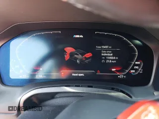 2021 BMW M4 with VIN WBS53AZ09MCF73467, listed as a Copart auction lot 72576704 with 15,437 mi miles and Salvage Title. Bid and sale history available at carsss.com. Image 9.