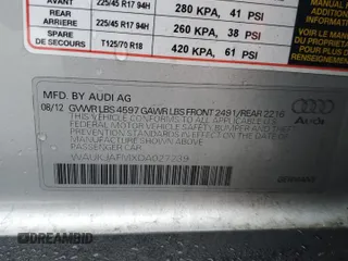2013 Audi A3 Premium Plus z VIN WAUKJAFMXDA027239, wystawiony jako Copart lot #86358954 z przebiegiem 104 331 mil mil oraz Nie do naprawy • Non repairable. Historia ofert i sprzedaży dostępna na DreamBid. Obrazek 12.