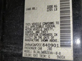 2012 Nissan Maxima 3.5 SV w/Sport Pkg with VIN 1N4AA5AP2CC840901, listed as a Copart auction lot 51857575 with 101,021 mi miles and Salvage Title. Bid and sale history available at carsss.com. Image 14.