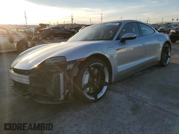 2021 Porsche Taycan 4S with VIN WP0AB2Y16MSA43990, listed as a Copart auction lot 81328264 with 43,190 mi miles and Salvage title. Bid and sale history available at DreamBid. Image 1.