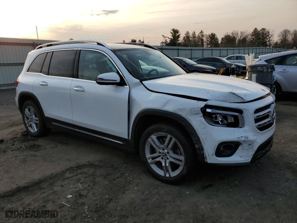 2020 Mercedes-Benz GLB with VIN W1N4M4HB5LW070803, listed as a Copart auction lot 48748615 with 57,499 mi miles and Salvage Title. Bid and sale history available at carsss.com. Image 4.