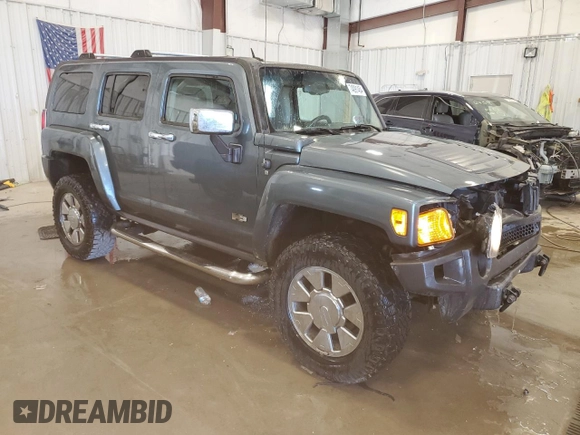 2007 Hummer H3 SUV with VIN 5GTDN13E678118560, listed as a Copart auction lot 74091454 with 196,504 mi miles and Non Repairable. Bid and sale history available at carsss.com. Image 4.
