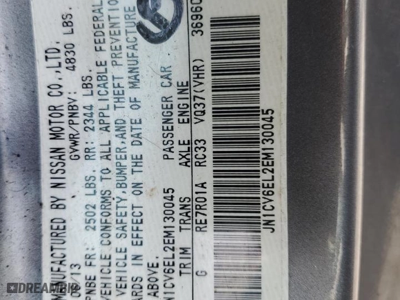 2014 Infiniti Q60 Coupe with VIN JN1CV6EL2EM130045, listed as a Copart auction lot 43700565 with 87,316 mi miles and Salvage Title. Bid and sale history available at carsss.com. Image 13.