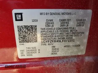 2020 Cadillac XT4 AWD Sport z VIN 1GYFZFR45LF071151, wystawiony jako Copart lot #88923965 z przebiegiem 52 555 mil mil oraz Nie do naprawy • Non repairable. Historia ofert i sprzedaży dostępna na DreamBid. Obrazek 15.
