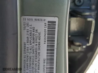 2003 Volkswagen Passat GLS with VIN WVWPD63B23P251682, listed as a Copart auction lot 87305174 with 147,235 mi miles and Salvage Title. Bid and sale history available at carsss.com. Image 12.