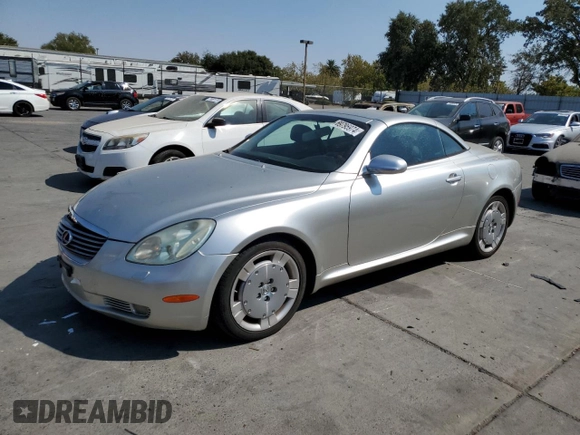 2002 Lexus SC 430 with VIN JTHFN48Y720029932, listed as a Copart auction lot 69795974 with 146,548 mi miles and Salvage Title. Bid and sale history available at DreamBid. Image 1.