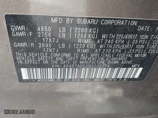 2024 Subaru Outback Premium with VIN 4S4BTADC2R3223304, listed as a IAAI auction lot 41886287 with 25,038 mi miles. Bid and sale history available at carsss.com. Image 9.