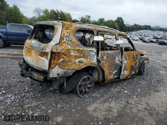 2011 Infiniti QX56 7-passenger with VIN JN8AZ2NF0B9501430, listed as a Copart auction lot 73042044 with 0 mi miles and Salvage Title. Bid and sale history available at carsss.com. Image 3.