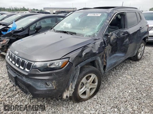 2024 Jeep Compass Latitude z VIN 3C4NJDBN0RT591675, wystawiony jako Copart lot #58857025 z przebiegiem 15 146 mil mil oraz Nie do naprawy • Non repairable. Historia ofert i sprzedaży dostępna na DreamBid. Obrazek 1.