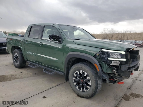 2023 Nissan Frontier PRO-4X with VIN 1N6ED1EK8PN666947, listed as a Copart auction lot 49425975 with 17,525 mi miles and Salvage Title. Bid and sale history available at carsss.com. Image 4.