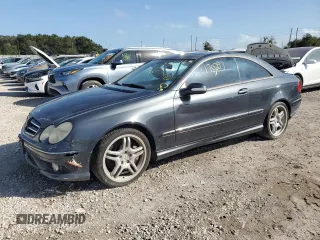 2008 Mercedes-Benz CLK-Class 5.5L with VIN WDBTJ72H48F253111, listed as a Copart auction lot 76559954 with 170,297 mi miles and Salvage Title. Bid and sale history available at carsss.com. Image 1.