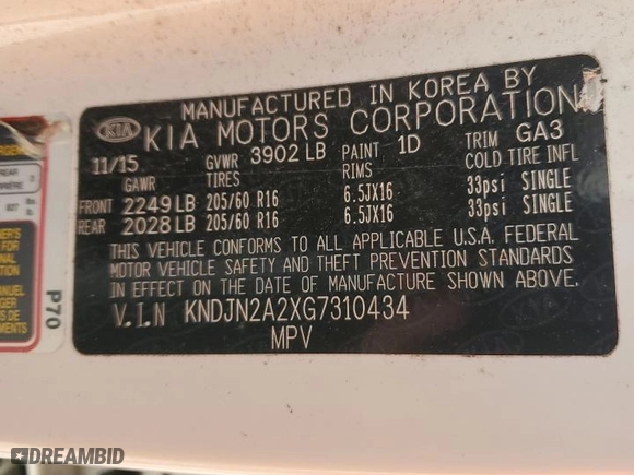 2016 Kia Soul with VIN KNDJN2A2XG7310434, listed as a Copart auction lot 49296635 with 92,795 mi miles and Salvage Title. Bid and sale history available at carsss.com. Image 12.