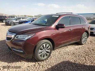 2014 Acura MDX Tech Pkg with VIN 5FRYD3H40EB014200, listed as a Copart auction lot 48085095 with 114,529 mi miles and Salvage Title. Bid and sale history available at carsss.com. Image 1.